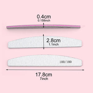 ตะไบเล็บ SunelPort แบบครึ่งวงกลม สีเทา สำหรับขัดเล็บ ความละเอียด 100/180  แบบสองด้าน ตรง - Product Image 2