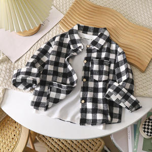 Service de dropshipping en gros Yunexpress : Nouvelle veste cardigan rétro à col revers pour garçons et filles, motif écossais automne, color-block - Product Image 2