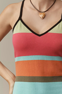 Siempre Sequined Anti-Wrinkle Breathable Washable Cotton Halter Mini Dress with Preppy Style for Holiday Celebration - Product Image 4