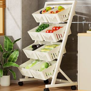 Chariot de cuisine roulant en plastique, étagère de rangement pour épices, panier à fruits et légumes, organisateur polyvalent – Vente chaude - Product Image 2