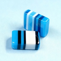 Jeu de Mahjong d'été en résine polie haute brillance, tuiles aux couleurs vives avec motif rayé multicouche
