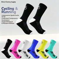 Chaussettes de compression mi-mollet pour hommes, chaussettes de sport respirantes à séchage rapide et résistantes à l'usure pour l'entraînement sportif en plein air