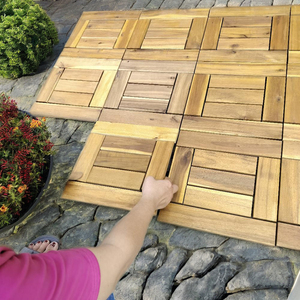 Baldosas de Madera de Acacia Showbox con Sistema de Bloqueo Doble, 30x30cm, Modernas, para Exteriores, Balcón, Terraza, Jardín, Fácil Instalación - Product Image 3