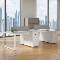 Poste de travail de bureau individuel moderne en bois avec cloison de séparation pour employé, ensemble de mobilier de bureau blanc, vente en gros