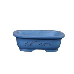 Maceta Rectangular de Bonsái Hecha a Mano de Arcilla Morada, Miniatura Azul de Estilo Chino - Product Image 5