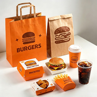 Boîte d'emballage alimentaire à emporter en carton, personnalisable, imprimée, pour sandwichs et hamburgers, en papier kraft