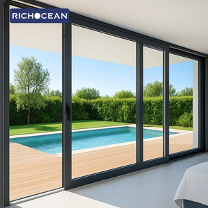 Portes coulissantes en aluminium <span class=keywords><strong>et</strong></span> verre RICHOCEAN California House, écoénergétiques, robustes, pour patio extérieur. - Product Image 1