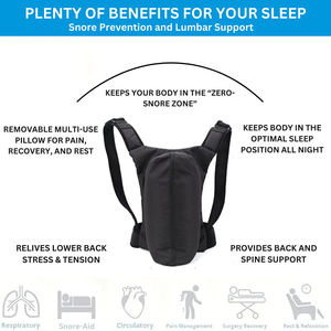 Aide à l'oreiller d'apnée du sommeil et dispositif de soulagement du ronflement Position de sommeil latérale Thérapie positionnelle anti-ronflement Sac à dos pour le sommeil latéral - Product Image 3
