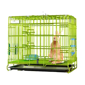 Fashion Color Design Mirror Painted Rolling Rabbit Cage Folding Easy to Install Cages For Rabbits Indoor