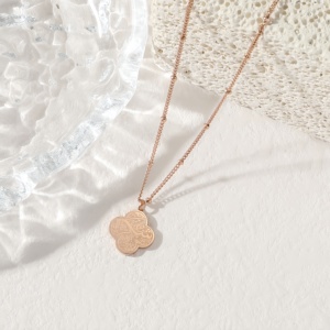 Paciencia <span class=keywords><strong>confianza</strong></span> gratitud trébol Ramadán encanto amuleto Corán islámico colgante de acero inoxidable joyería de moda collares mujeres - Product Image 3