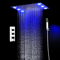 Système de douche LED chromé en acier inoxydable 304, style 2026 le plus récent, avec jets de pluie multicolores à changement de couleur