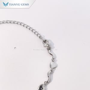 Tianyu Gems Minimalist Silver Tone <b>Copper</b> <b>Bracelet</b> Heart Shape Link Chain Fashion Jewelry for Women - Product Image 2