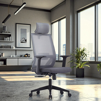 Chaise de bureau exécutive ergonomique moderne en maille avec roulettes silencieuses, hauteur réglable, soutien lombaire réglable, garantie de 3 ans pour les achats en gros
