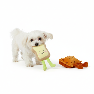Juego de Juguetes de Peluche para Perros con Forma de Rebanada de Pan, Helado, Chocolate y Galleta - Juguetes Interactivos para Perros Pequeños, Juguetes con Sonido para Mascotas - Product Image 1