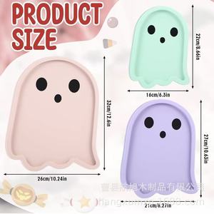 Bandeja de madera con diseño de fantasma de Hangxu para Halloween, plato duradero para decoración de fiestas - Product Image 5