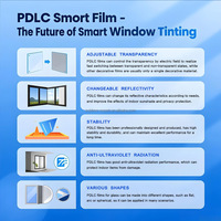 Échantillon de film intelligent 88% 84% 91% blanc gris, film intelligent PDLC à contrôle commutable, film intelligent PDLC auto-adhésif