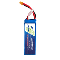 Batterie liquide haute décharge 3800mAh 6S 22.2V 75C pour drone UAV FPV, cathode LiCoO2, 800 cycles, température de fonctionnement -40~60°C