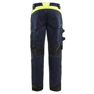 BLAKLADER - 155618608633D84 Pantalon sans poches à clous Bleu marine foncé/Jaune haute visibilité-PANTALON DE TRAVAIL EAN 7330509921500 - Product Image 2