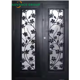 Entrada <span class=keywords><strong>principal</strong></span> exterior <span class=keywords><strong>Puerta</strong></span> <span class=keywords><strong>de</strong></span> <span class=keywords><strong>metal</strong></span> doble Puertas <span class=keywords><strong>de</strong></span> entrada frontal <span class=keywords><strong>de</strong></span> hierro forjado negro moderno para Villa Casa <span class=keywords><strong>Puerta</strong></span> frontal residencial - Product Image 5