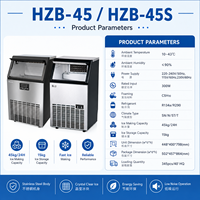 HZB-45A Máquina de Hielo Profesional para Uso Comercial, Fabricante de Máquinas de Hielo en Cubos