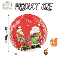 Assiettes en papier de Noël, thème Joyeux Noël, fournitures de fête, vaisselle jetable à thème Père Noël pour la décoration