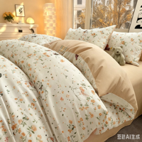 Ensemble de literie 4 pièces en tissu 100% coton, impression numérique, pour la maison et l'hôtel, plusieurs motifs disponibles, draps imprimés