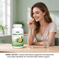 Capsules de Nopal Cactus en gros OEM, marque privée, 180 unités, 500 mg, complément alimentaire