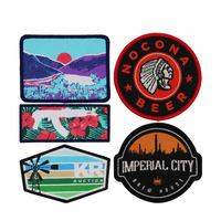Patch tissé personnalisé à coudre, sans appliqué, de forme ovale ou triangulaire, découpé au laser, grand format, pour chapeaux et vêtements, thermocollant