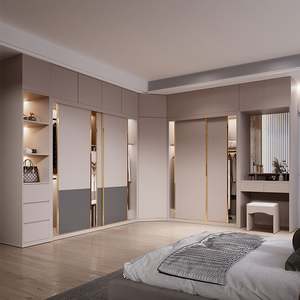 Planificateur de placard sur mesure en bois massif, meubles de chambre à coucher, dressing convertible, organisation de rangement, armoire, miroir, vestiaire - Product Image 3