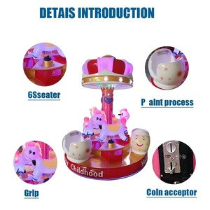 Penjualan mesin permainan <span class=keywords><strong>Carousel</strong></span> dalam ruangan Mini langsung dari pabrik kapasitas 6 orang untuk mesin taman hiburan logam anak-anak - Product Image 4