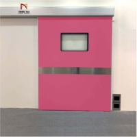 Porte coulissante automatique pour salle d'opération hospitalière, en acier inoxydable de qualité médicale, hermétique, étanche à l'air, pour salle blanche, avec capteur