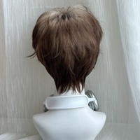 Peluca 100% de cabello humano estilo coreano, lisa y rizada, con degradado dorado, marrón y negro, con micro-ondas rotas, hecha a mano, para un look atractivo y con personalidad.