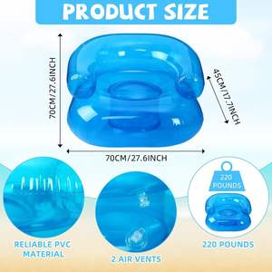 Vente transfrontalière chaude PVC Transparent enfants <span class=keywords><strong>gonflable</strong></span> eau hamac canapé siège Portable en plein air Camping loisirs jouet - Product Image 6