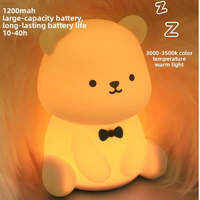 Lampe d'ambiance LED moderne en forme d'ours en peluche, en silicone souple, pour enfants, cadeau de chevet, veilleuse sûre pour nouveau-nés et bébés