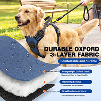 Zugsicheres Hundegeschirr mit reflektierenden Riemen, verstellbar, bequem, atmungsaktives Outdoor-Mesh-Haustiergeschirr mit Tragegriff