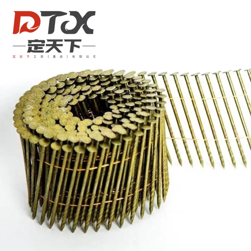 Dtx Pallet Ijzeren Draad Coil Nagels Schroef Gladde Schacht Gegalvaniseerd Frame Dakbedekking Coil Nagels Voor Pallet Pneumatische Nail Pistool Gebruik