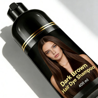 Shampoo colorant capillaire personnalisé brun foncé, shampoings colorants pour cheveux colorés