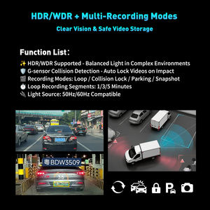 <span class=keywords><strong>Cam</strong></span>éra embarquée 4K 3 canaux avec GPS, vision nocturne, WiFi, moniteur de stationnement, <span class=keywords><strong>cam</strong></span>éra avant, intérieure et arrière pour voiture - Garantie 1 an - Product Image 2