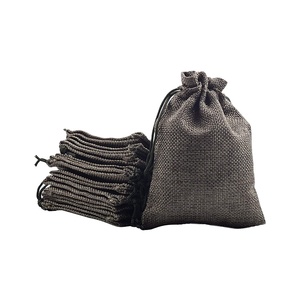 Wholesale Custom Logo Nature Color Jute Burlap <b>Folding</b> Gift Jewelry Packing Storage Shoulder Closure <b>Bag</b> - Product Image 1