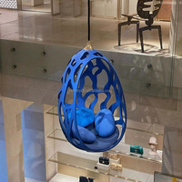 Fauteuil suspendu en fibre de verre en forme d'œuf creux de style nordique pour chambre, appartement, hôtel, école