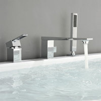 Robinet de baignoire contemporain à montage sur pont, avec douchette et cartouche céramique, vente en gros directe usine pour villas