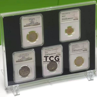 TCG Logo Personnalisé Acrylique NGC PCGS Pièce De Monnaie Graded Dalle Souvenir Pièce De Monnaie Collectée Présentoir Avec Aimant Fort