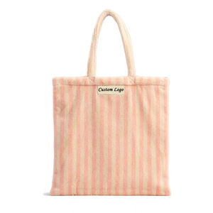 Grand sac fourre-tout en toile <span class=keywords><strong>de</strong></span> coton personnalisé à rayures, durable, pour femmes, idéal pour le shopping et les voyages - Product Image 3