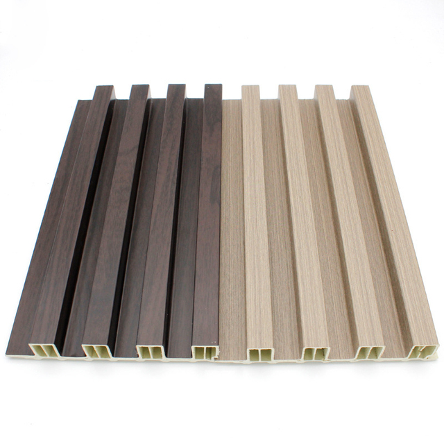 WPC Fluted Wall Panel Custom Color Wood Texture Durable Stronger Bear Resistance Wall Panel 3D PVC Wall Panel