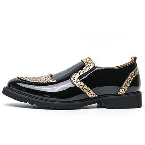 S0068X New Men's Leather Cowhide Gentleman Formal Slip-On Pearl Fashion Oxford Light Autumn Groom <b>Shoes</b> - Product Image 1