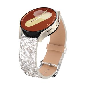 Fasce di Bling compatibili <span class=keywords><strong>Samsung</strong></span> Galaxy <span class=keywords><strong>Watch</strong></span> 7 6 5 <span class=keywords><strong>4</strong></span> <span class=keywords><strong>Band</strong></span> 40mm 44mm classico 43mm 47mm 46mm 42mm Glitter pelle 20mm fasce donne - Product Image 1