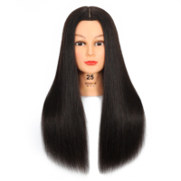 Tête de mannequin professionnelle 100 % cheveux humains pour concours de coiffure, tête de poupée réaliste pour salon