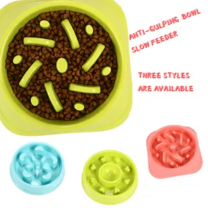 Anti-Gulping Dog Bowl Slow Feeder, Interactive Bloat Stop Pet Bowl for Fast Eaters