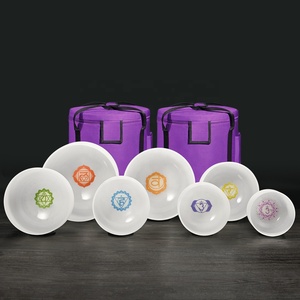 Successo smerigliato Charka Design Crystal Sound Bowl quarzo canto ciotole di cristallo Set 432Hz Tacas De Cristal De quarzo - Product Image 1