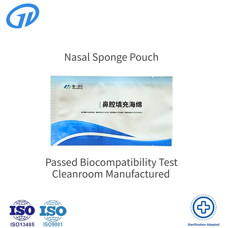 ISO13485 Nasal Packing Sponge Pouch Class 10000 Clean Room Sterile Bag UDI Barcode Gravure Printing Medical Grade Moisture Proof